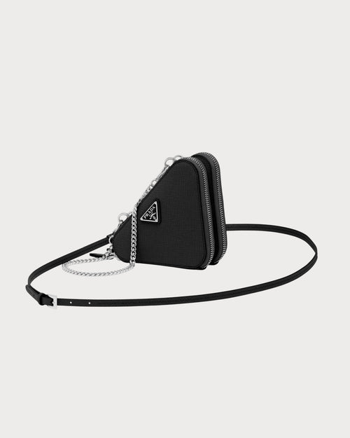 PRADA Saffiano Leather Mini Pouch | 普拉達 迷你手袋 (Black)