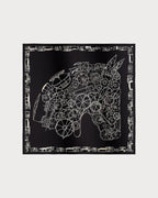 HERMES Complication Equestre Embroidered Scarf 90 | Hermès scarf (black)