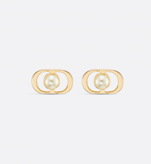 CHRISTIAN DIOR Petit CD Jolie Mini Stud Earrings | Dior Earrings (Gold)