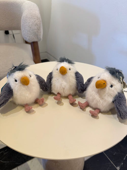 سحر حقيبة JELLYCAT على شكل طائر النورس | سحر حقيبة على شكل طائر النورس (أبيض)