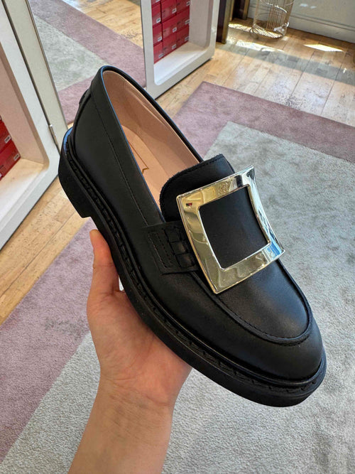 ROGER VIVIER RV Viv Rangers Met Buckle(Black)