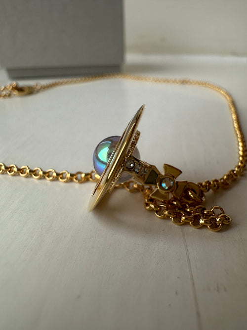 VIVIENNE WESTWOOD New Petite Orb Pendant Necklace | 西太后 頸鏈 (金色/粉色)