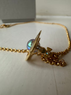 VIVIENNE WESTWOOD New Petite Orb Pendant Necklace | 西太后 頸鏈 (金色/粉色)