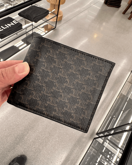 محفظة سيلين تريومف القماشية ثنائية الطي للرجال | محفظة سيلين للرجال (أسود)