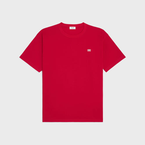 CELINE Men's Triomphe Loose T-Shirt | Celine Men's Short-Sleeve Trim Shirt (Multicolor)