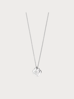 TIFFANY & CO. Double Heart Tag Pendant in Silver with a Diamond(Mini/4 Colors)