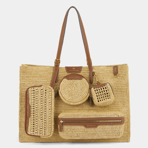 ANYA HINDMARCH E/W Raffia Holiday Tote | 安雅·希德瑪芝 E/W 草編度假托特包(天然色) - LondonKelly 英國名牌代購