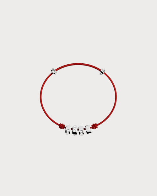 APM MONACO AB5434OXR LOVE Morse Code String Adjustable Bracelet | 摩斯密碼繩可調手鍊 (銀色) - LondonKelly 英國名牌代購