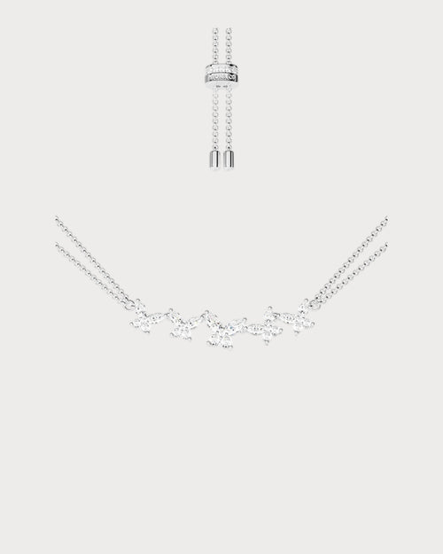 APM MONACO AC6202OX Butterflies Double Chain Adjustable Necklace | 雙層蝴蝶可調式項鍊 (銀色) - LondonKelly 英國名牌代購