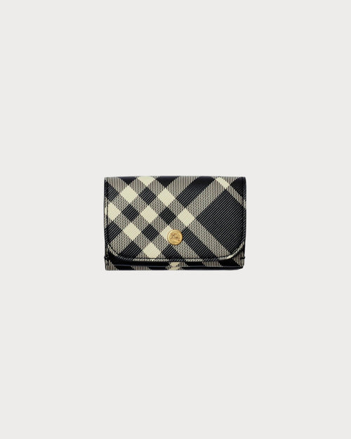 BURBERRY Check Compact Wallet Black/Calico | 博柏利 格紋銀包 (黑白色) - LONDONKELLY 英國名牌代購