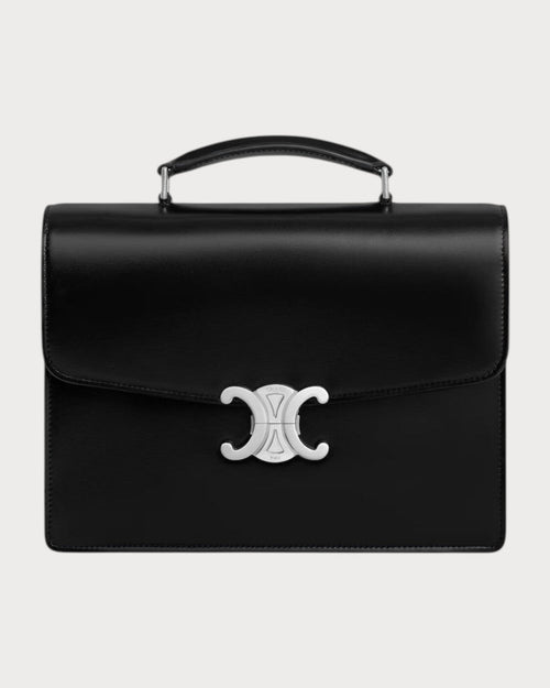 CELINE Men's Small Cartable Triomphe In Shiny Calfskin (Black) | 賽琳 男仕TRIOMPHE亮澤牛皮革小號公文袋 (黑色) - LONDONKELLY 英國名牌代購
