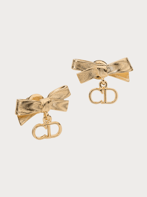 CHRISTIAN DIOR CD Bow Earrings(Gold) - LONDONKELLY 英國名牌代購