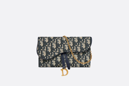 CHRISTIAN DIOR Long Saddle Wallet with Chain | 迪奧 銀包連鏈帶 (多色) - LondonKelly 英國名牌代購