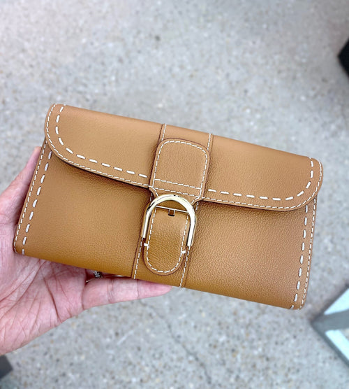 DELVAUX Brillant Long Wallet Chain Suripique | 德爾沃 銀包連鏈帶 (啡色) - LondonKelly 英國名牌代購