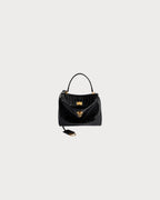 BALENCIAGA Women's Rodeo Mini Handbag Crocodile Embossed in Black | 巴黎世家 迷你手提包鱷魚壓紋 (黑色)