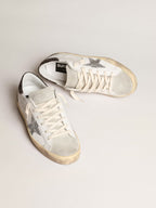 GOLDEN GOOSE Women's Super - Star with silver star and brown glitter heel tab | 黃金鵝 女款 Super - Star 搭配銀色星星與棕色亮片後跟標籤(白色) - LondonKelly 英國名牌代購