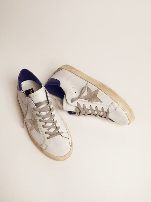 GOLDEN GOOSE Women's Super - Star with suede star and blue heel tab | 女款 Super - Star 搭配麂皮星星與藍色後跟標籤(藍色) - LondonKelly 英國名牌代購