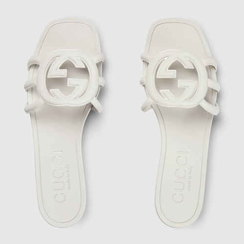 GUCCI Women's Interlocking G Slide Sandal | 古馳 橡膠拖鞋 (多色) - LondonKelly 英國名牌代購