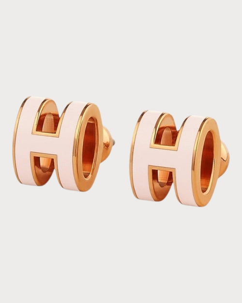 HERMES Rose Gold Mini Pop H Earrings | 愛馬仕 玫瑰金耳環 (迷你/多色) - LONDONKELLY 英國名牌代購