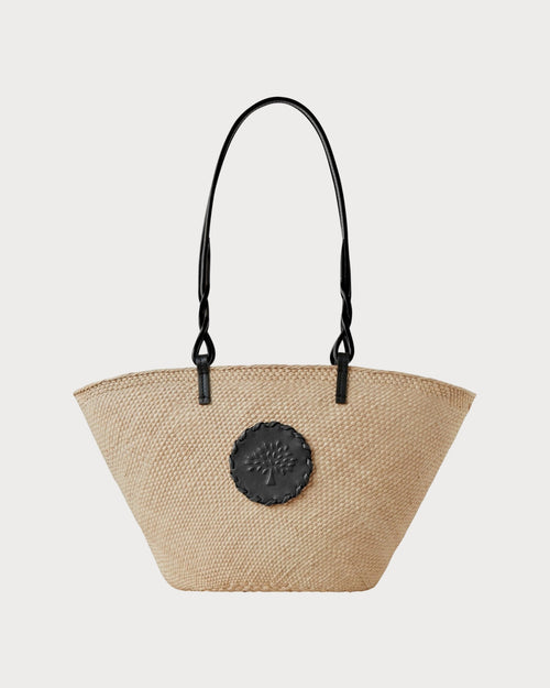 MULBERRY Raffia Basket Tote | 瑪百莉 拉菲草籃托特包(自然色與黑色) - LondonKelly 英國名牌代購