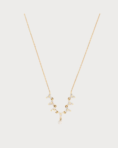 PERSEE Yellow Gold and Diamond Triangle Tennis Necklace | 黃金鑽石三角網球項鍊 (黃金) - LondonKelly 英國名牌代購