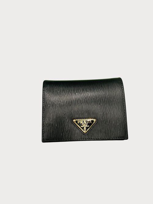 PRADA Small Flap Leather Wallet | 普拉達 銀包 (黑色)