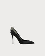 ROGER VIVIERE Efflorescence Pumps in Satin | RV 緞面高跟鞋 (黑色) - LondonKelly 英國名牌代購