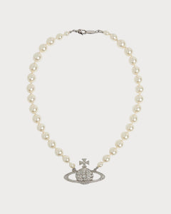 VIVIENNE WESTWOOD Bas Relief Silver - Tone Brass, Pearl and Swarovski Crystal Necklace | 西太后 珍珠頸鏈 (多色) - LondonKelly 英國名牌代購