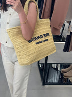 YSL SAINT Laurent Rive Gauche Shopping Bag Raffia(Natural) - LONDONKELLY 英國名牌代購