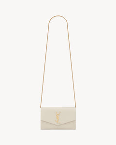 YSL SAINT LAURENT Uptown Chain Wallet In Grain Leather | 聖羅蘭 銀包連鏈帶 (多色) - LONDONKELLY 英國名牌代購