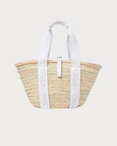 CHLOE Sense Medium Basket | 蔻依 草編袋 (White)