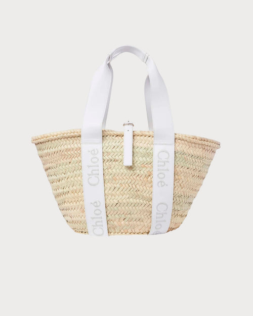 CHLOE Sense Medium Basket | 蔻依 草編袋 (White)
