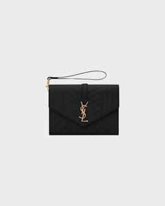 YSL SAINT LAURENT Envelop Flap Pouch | 聖羅蘭 手袋 (Black)