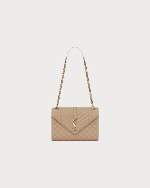 YSL Envelope MEDIUM Grain Leather Chain bag (Many Colours) - LONDONKELLY