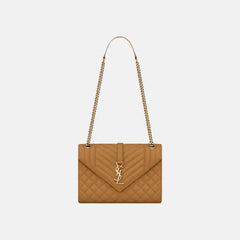YSL Envelope MEDIUM Grain Leather Chain bag (Many Colours) - LONDONKELLY