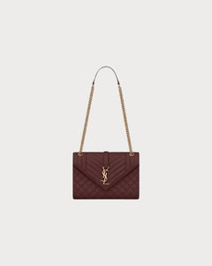 YSL Envelope MEDIUM Grain Leather Chain bag (Many Colours) - LONDONKELLY