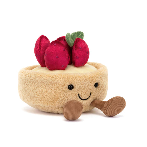 JELLYCAT Amuseables Fleurette Tarte Aux Fraises | تارت الفراولة (بني)