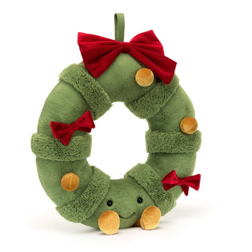 إكليل عيد الميلاد المزين من JELLYCAT Amuseables | إكليل عيد الميلاد (أخضر)