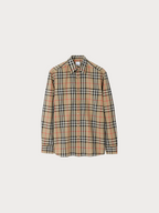 BURBERRY (M) Classic Fit Check Cotton Shirt(Beige)