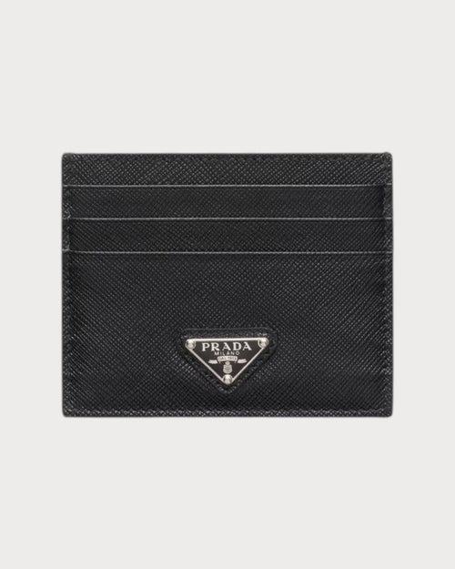 PRADA 1MC025 Saffiano Leather Triangle Logo Card Holder | Prada Card Holder (Multi-color)