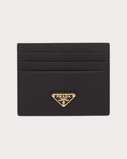 PRADA 1MC025 Saffiano Leather Triangle Logo Card Holder | Prada Card Holder (Multi-color)