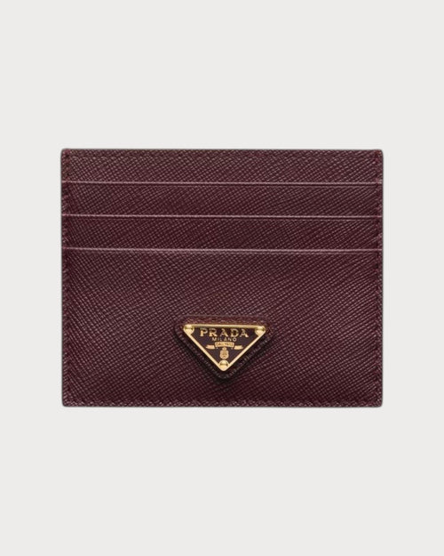 PRADA 1MC025 Saffiano Leather Triangle Logo Card Holder | Prada Card Holder (Multi-color)