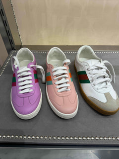 GUCCI Leather Sneaker with Web(3 Colors)