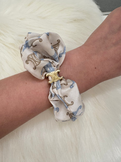 CELINE Celine Triomphe Couture Scrunchy | Celine hair band (blue)