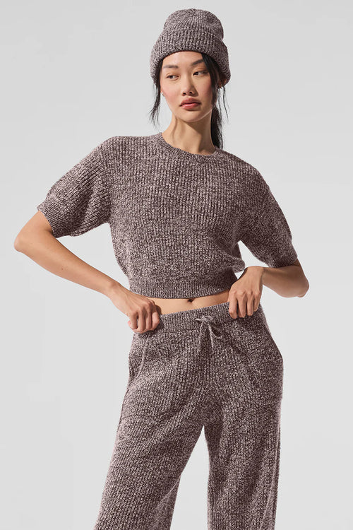 ALO YOGA Marl Sweater Short Sleeve Mushroom Marl | 混紡針織短袖上衣 (多色)