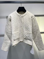 CELINE Triomphe Cardigan in Aran Wool | 賽琳 冷外套 (米白色)