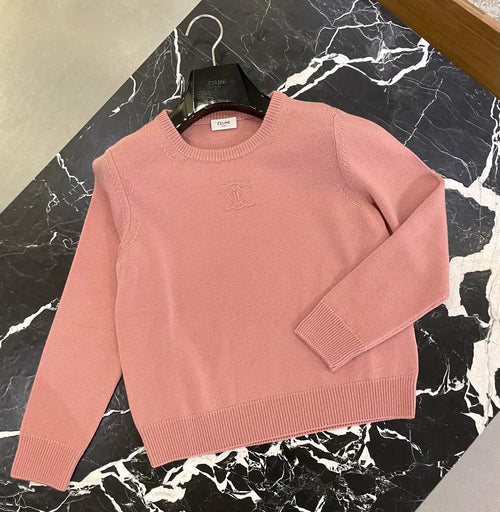 CELINE Crew Neck Sweater in Heritage Cashmere Pink | 賽琳 傳統粉紅色山羊絨圓領毛衣
