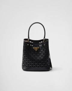 PRADA 1BA217 Panier Leather Mini-Bag with Cut-Out Motif | Prada Mini Handbag (Multicolor)