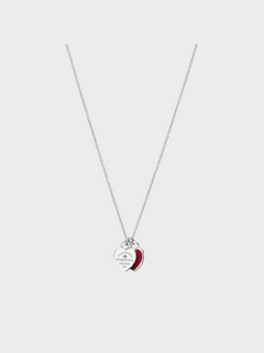 TIFFANY & CO. Double Heart Tag Pendant in Silver with a Diamond(Mini/4 Colors)