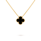 VAN CLEEF & ARPELS Vintage Alhambra Onyx Pendant (Yellow Gold)